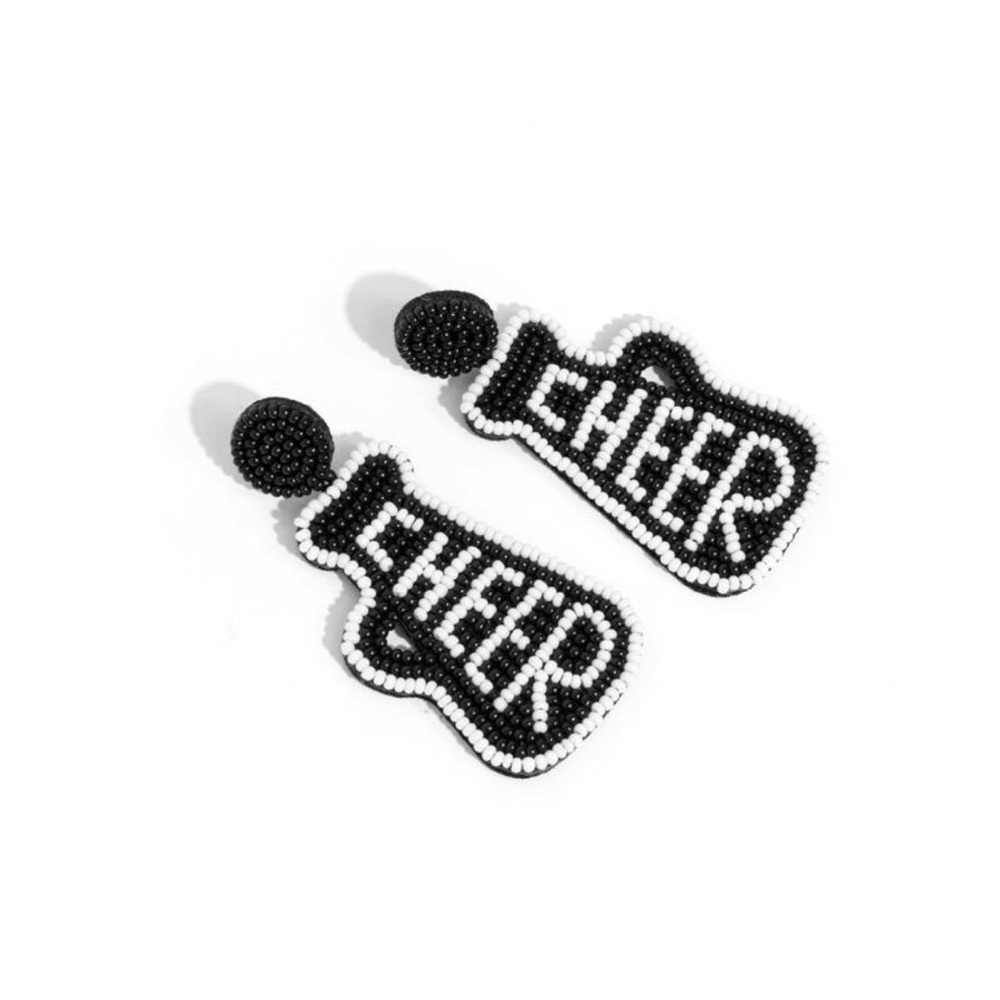 Paparazzi Cheerful Black and White Earrings